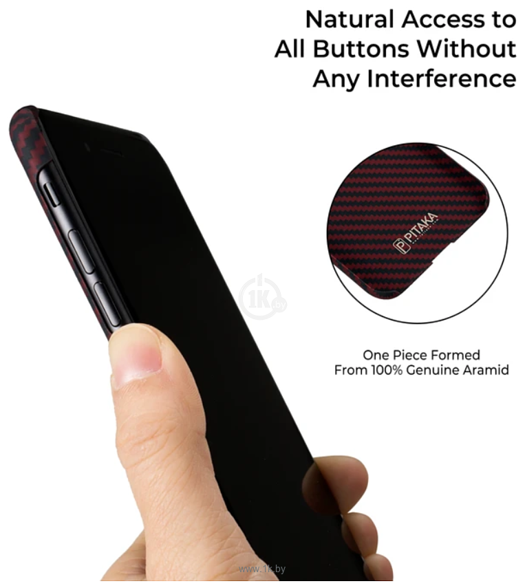 Фотографии Pitaka MagEZ Case Pro для iPhone 7 Plus (twill, черный/красный)