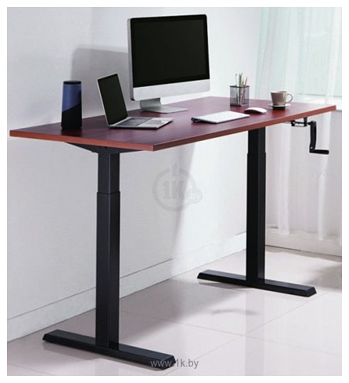Фотографии ErgoSmart Manual Desk 1360x800x36 мм (дуб натуральный/черный)