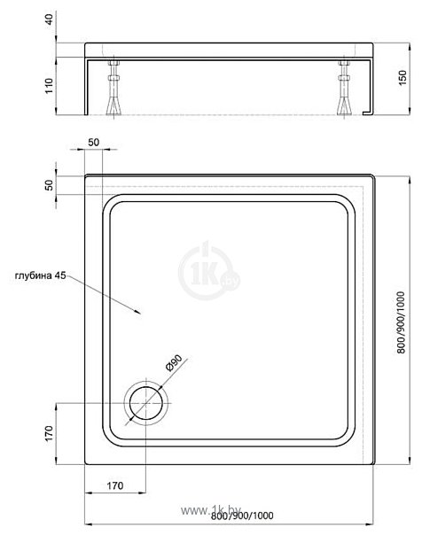 Фотографии Aquatek DPA-0000003 100х100 (без сифона)