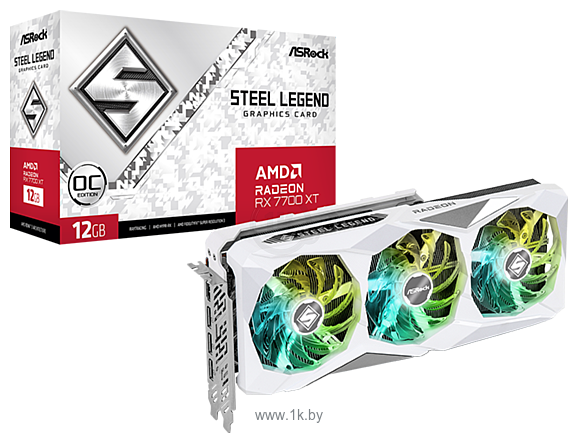 Фотографии ASRock Radeon RX 7700 XT Steel Legend 12GB OC (RX7700XT SL 12GO)