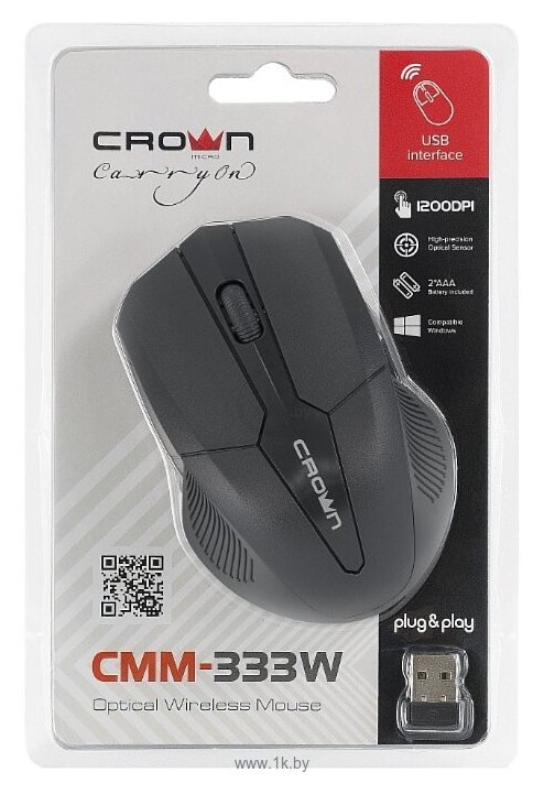 Фотографии CROWN CMM-333W black USB