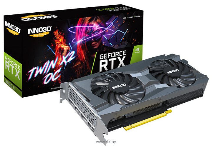 Фотографии INNO3D GeForce RTX 3060 Ti TWIN X2 LHR 8GB (N306T2-08D6-119032DH)