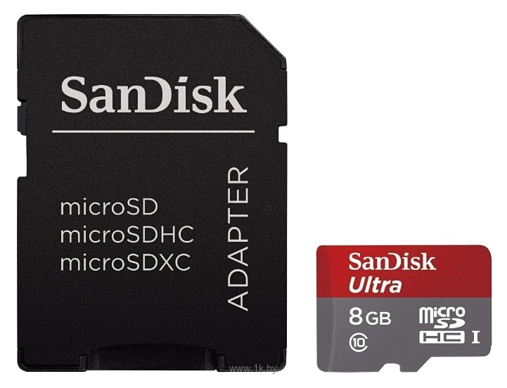 Фотографии Sandisk Ultra microSDHC Class 10 UHS-I 48MB/s 8GB + SD adapter