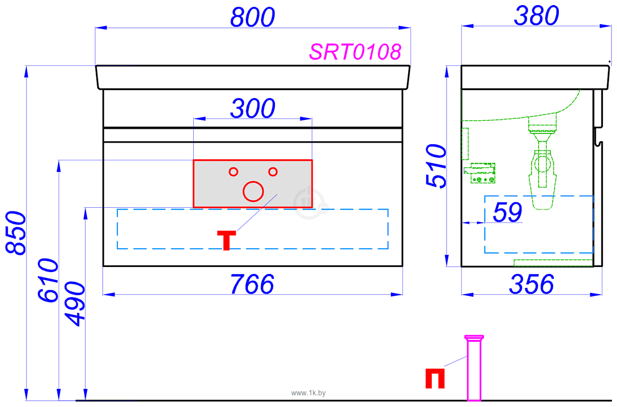 Фотографии Aqwella Smart 80 SRT0108BS (бетон светлый)