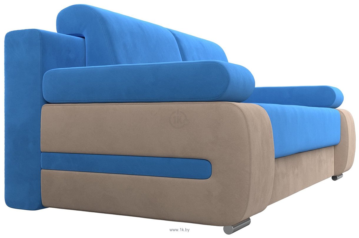 Фотографии Лига диванов Денвер 115527 (велюр, голубой/бежевый)