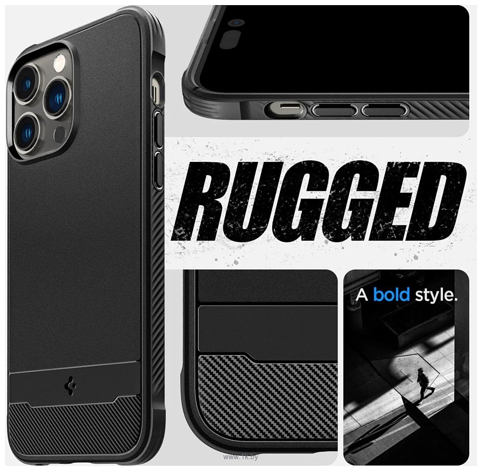 Фотографии Spigen Rugged Armor MagFit iPhone 14 Pro Max ACS04812 (matte black)