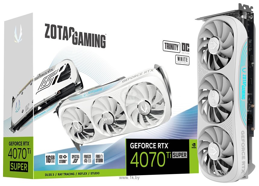 Фотографии ZOTAC GeForce RTX 4070 Ti Super Trinity OC White Edition 16GB GDDR6X (ZT-D40730Q-10P)