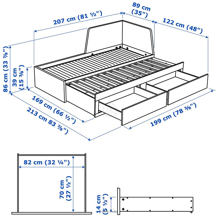 Фотографии Ikea Флекке 200x80-160 (белый, мосхульт жесткий) 392.111.91