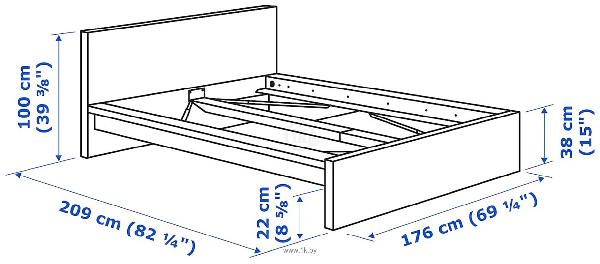 Фотографии Ikea Мальм 160x200 (белый, без основания) 703.691.55