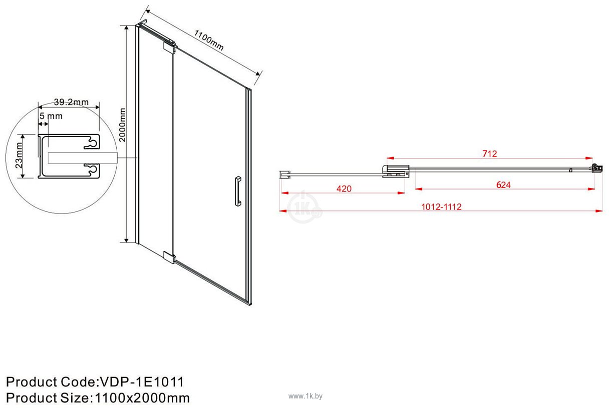 Фотографии Vincea Extra VDP-1E1011CL (хром/прозрачное)