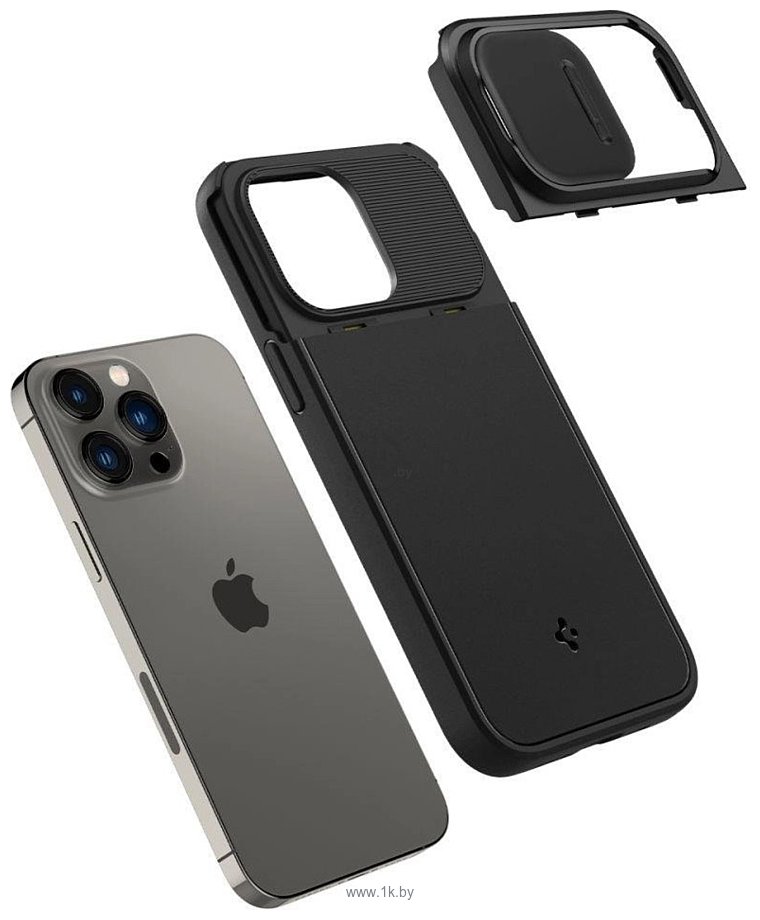 Фотографии Spigen Optik Armor (MagFit) для iPhone 14 Pro Max ACS04848 (черный)