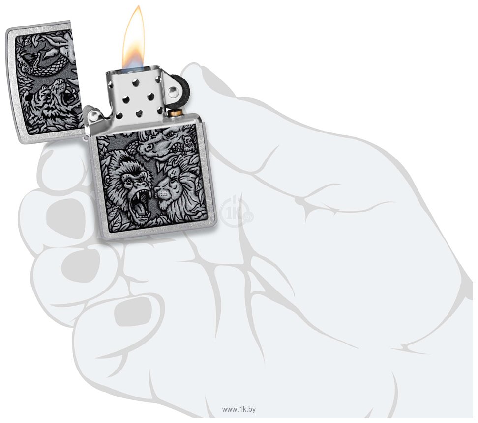 Фотографии Zippo Jungle Design Street Chrome 48567