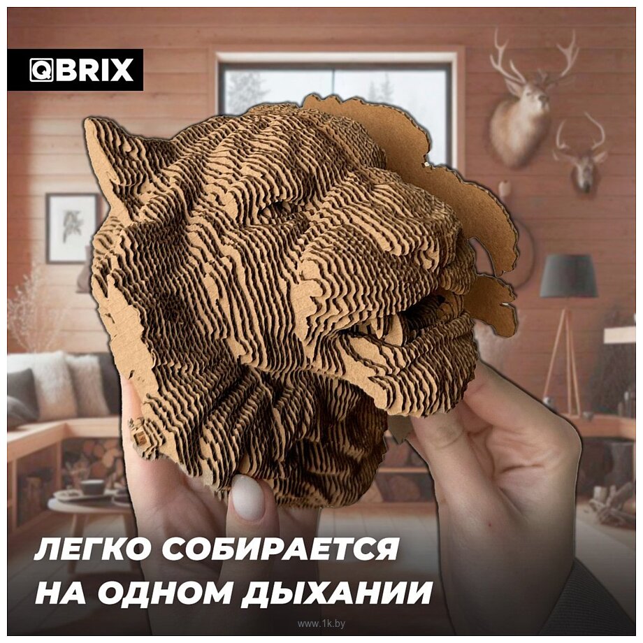 Фотографии QBRIX Картонный охотник. Тигр 3D 20072