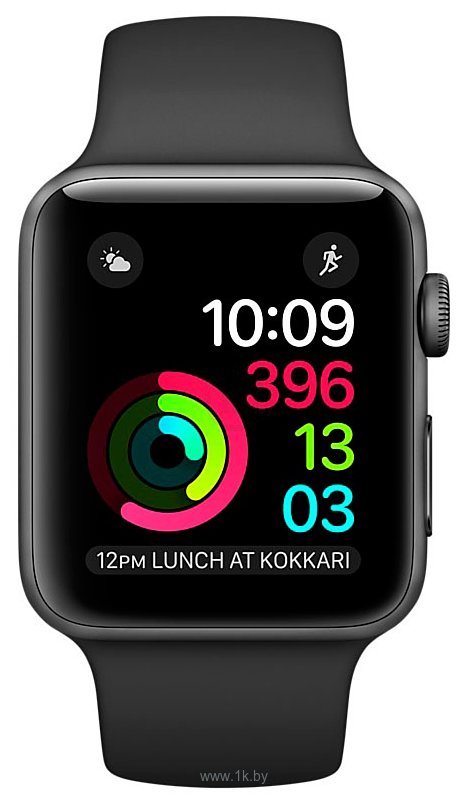 Фотографии Apple Watch Series 2 38mm Space Gray with Black Sport Band (MP0D2)