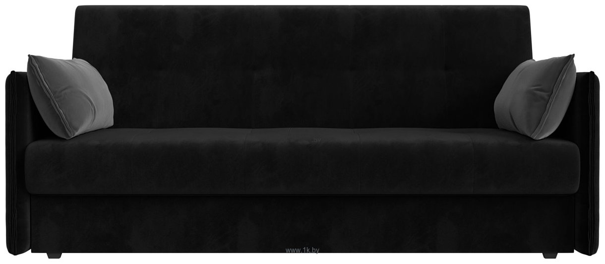 Фотографии Лига диванов Лига-018 117850 (велюр черный/подушки серый)