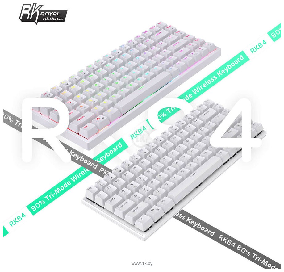 Фотографии Royal Kludge RK84 ISO RGB white, RK Red