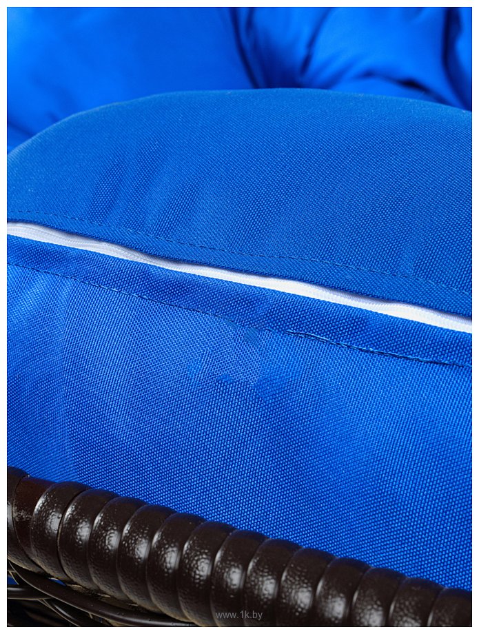 Фотографии M-Group Лежебока 11180210 (с коричневым ротангом/синяя подушка)