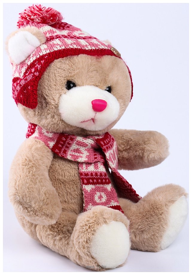 Фотографии Milo Toys Little Friend Мишка в шапке и шарфе 9905643 (розовый)