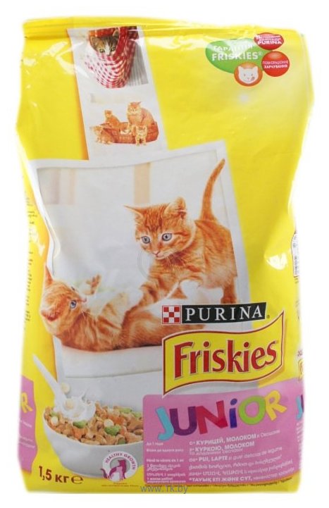 Фотографии Friskies Для котят с курицей, молоком и овощами (1.5 кг)
