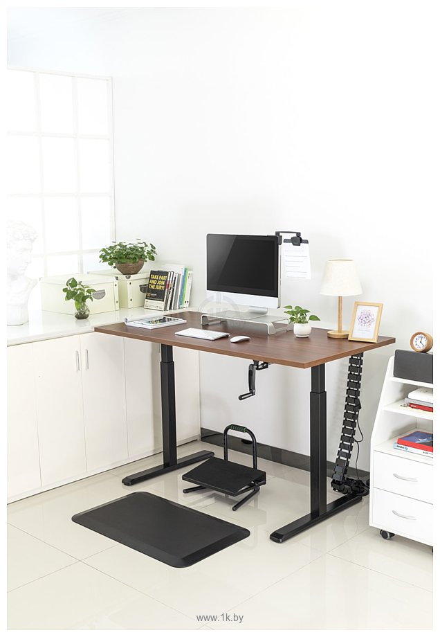 Фотографии ErgoSmart Manual Desk (бетон чикаго светло-серый/черный)