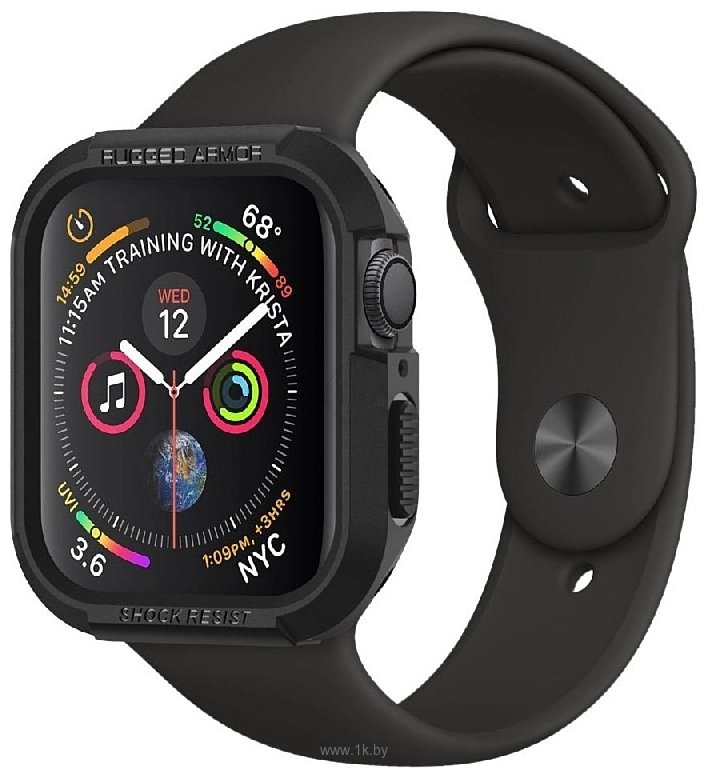 Фотографии Spigen Rugged Armor для Apple Watch (41/40 мм) 061CS24480 (черный)