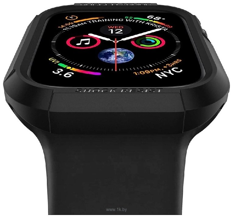 Фотографии Spigen Rugged Armor для Apple Watch (41/40 мм) 061CS24480 (черный)