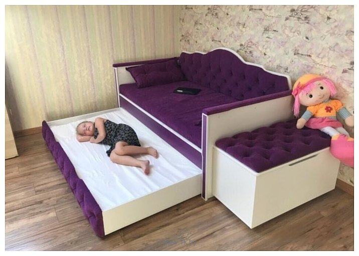 Фотографии Настоящая мебель Иллюзия 80x170 с дополнительным спальным местом (вельвет)
