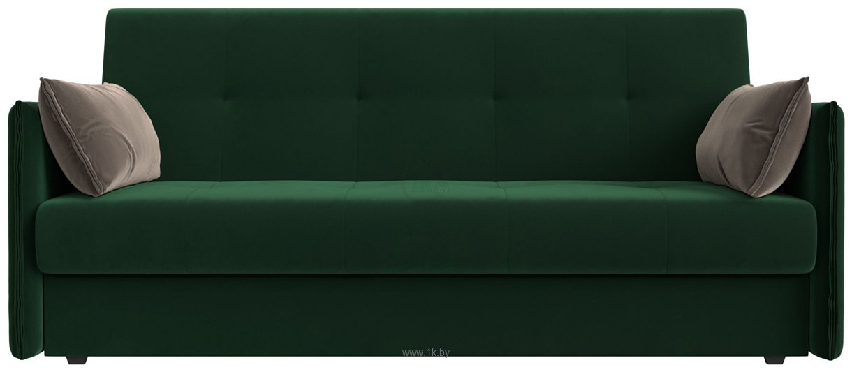 Фотографии Лига диванов Лига-018 117842 (велюр зеленый/подушки коричневый)