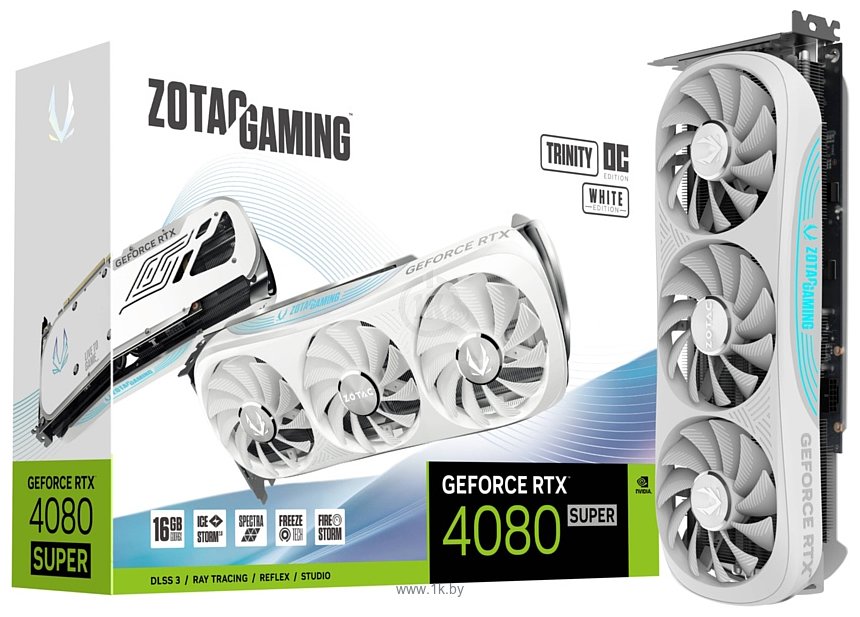 Фотографии ZOTAC GeForce RTX 4080 Super Trinity OC White Edition 16GB GDDR6X (ZT-D40820Q-10P)