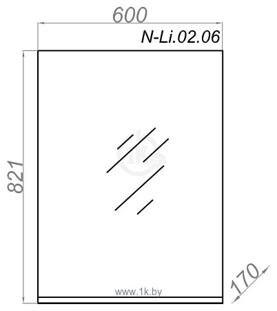 Фотографии Aqwella Н-лайн 65  с полкой (N-Li.02.06)