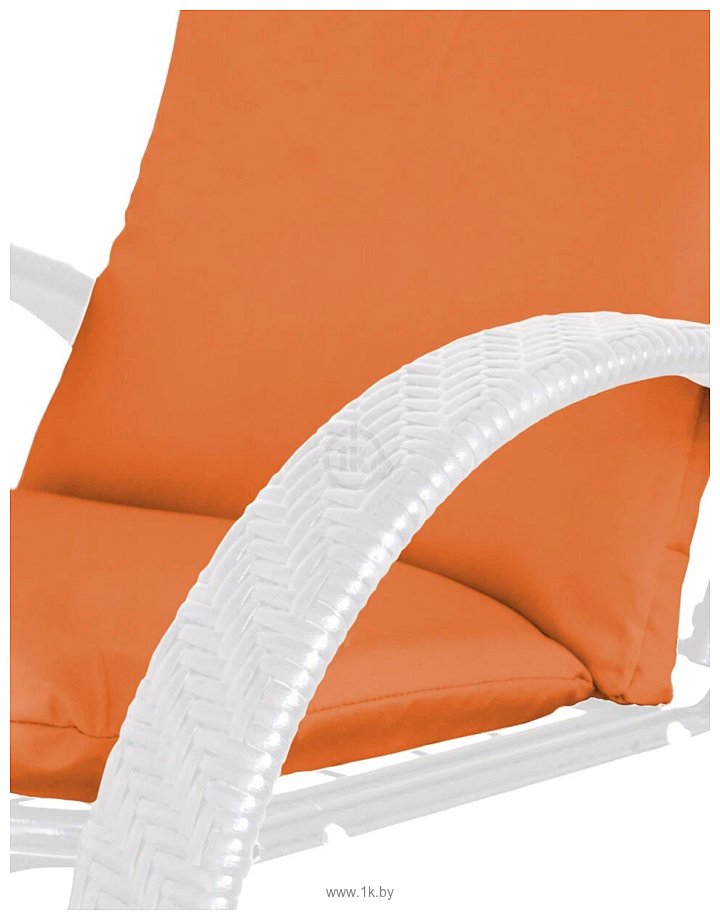 Фотографии M-Group Фасоль 12370107 (белый ротанг/оранжевая подушка)
