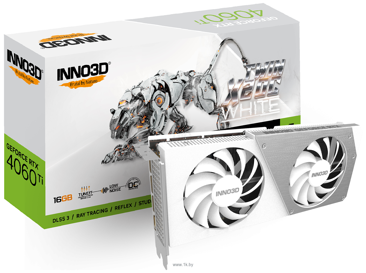 Фотографии Inno3D GeForce RTX 4060 Ti 16GB Twin X2 OC White (N406T2-16D6X-178055W)