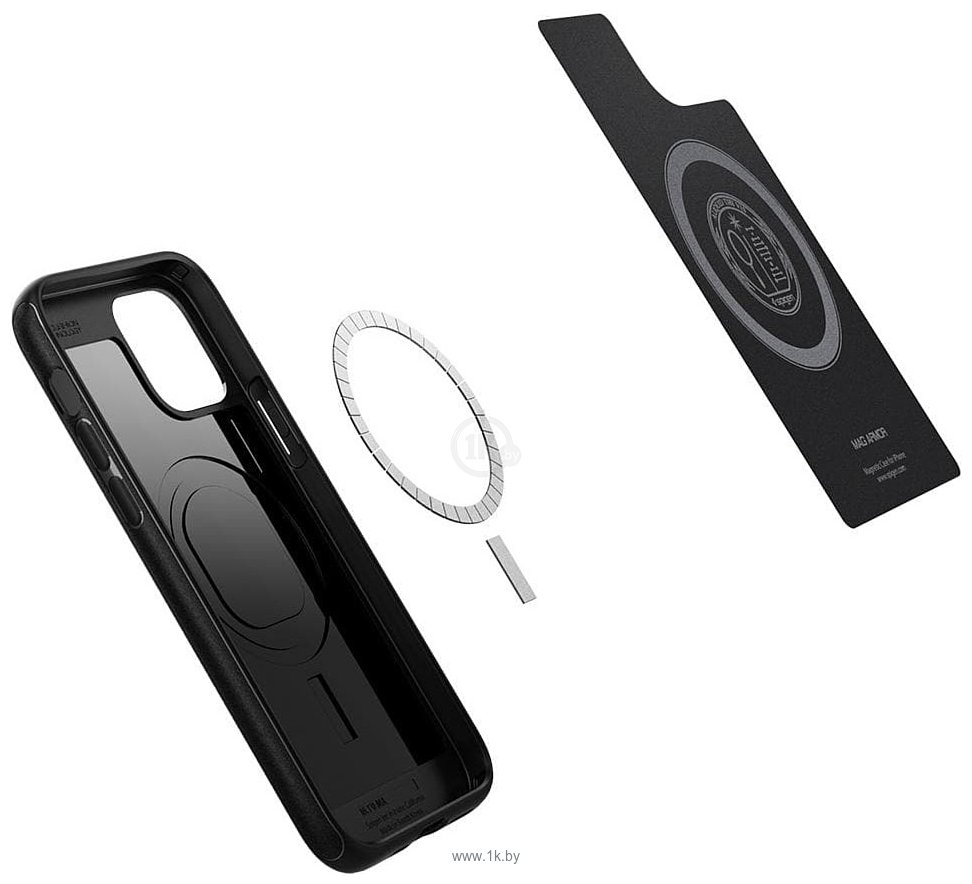 Фотографии Spigen Mag Armor (MagFit) для iPhone 12/12 Pro ACS01865 (черный)