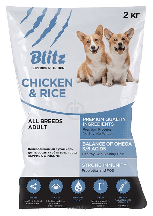 Фотографии Blitz (2 кг) Adult Dog Chicken & Rice All Breeds dry