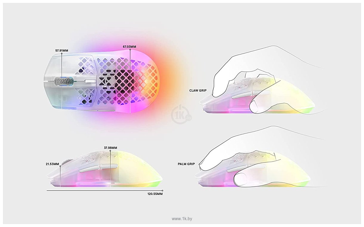 Фотографии SteelSeries Aerox 3 Wireless Ghost