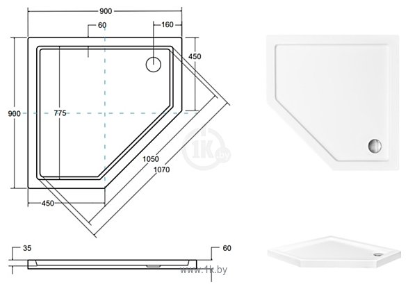 Фотографии Besco Bergo SlimLine 90x90