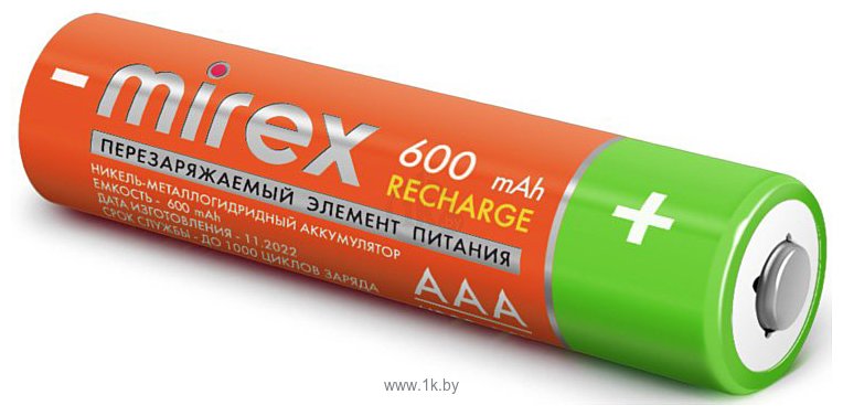 Фотографии Mirex HR03 AAA 600mAh 2 шт. (HR03-06-E2)