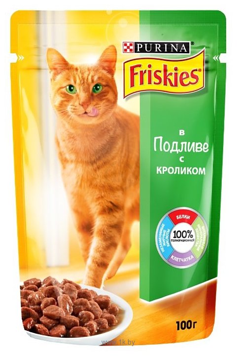 Фотографии Friskies (0.1 кг) 1 шт. Для взрослых кошек с кроликом в подливе