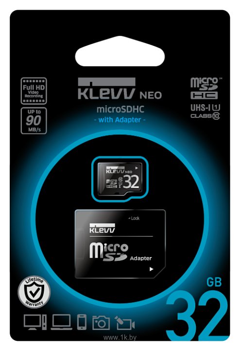 Фотографии KLEVV microSDHC Class 10 UHS-I U1 32GB + SD adapter