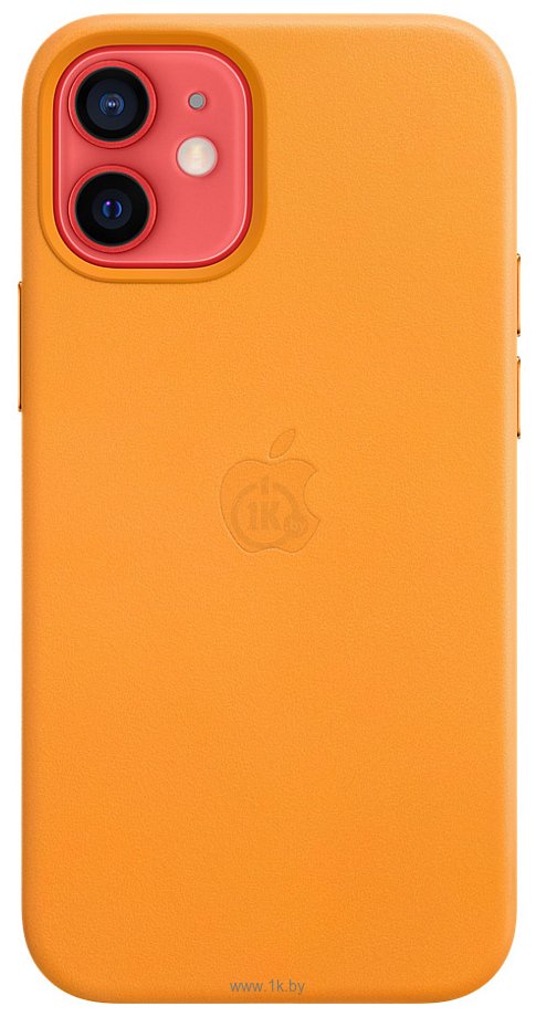 Фотографии Apple MagSafe Leather Case для iPhone 12 mini (золотой апельсин)