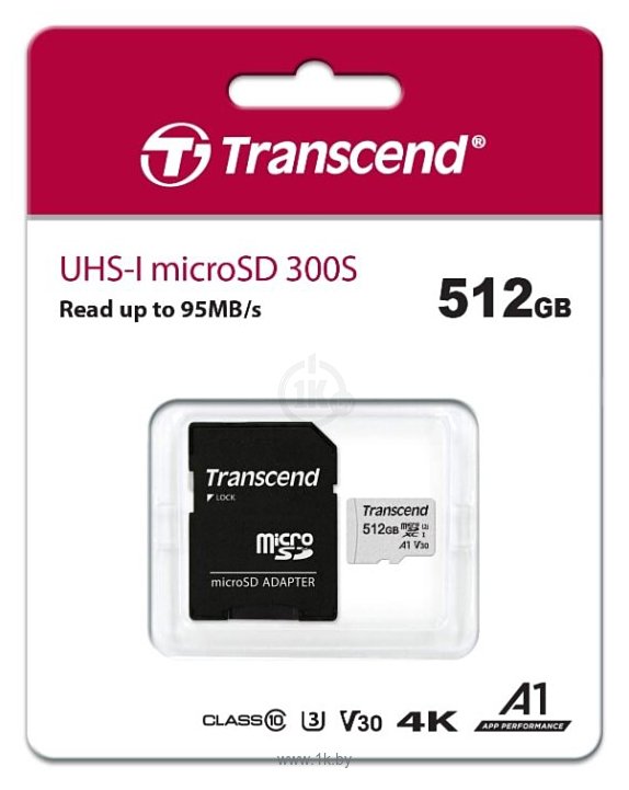 Фотографии Transcend microSDXC 300S Class 10 U3 A1 V30 512GB + SD adapter (TS512GUSD300S-A)