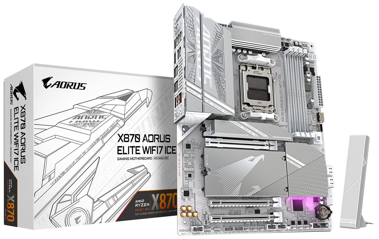 Фотографии GigaByte X870 Aorus Elite WiFi7 Ice