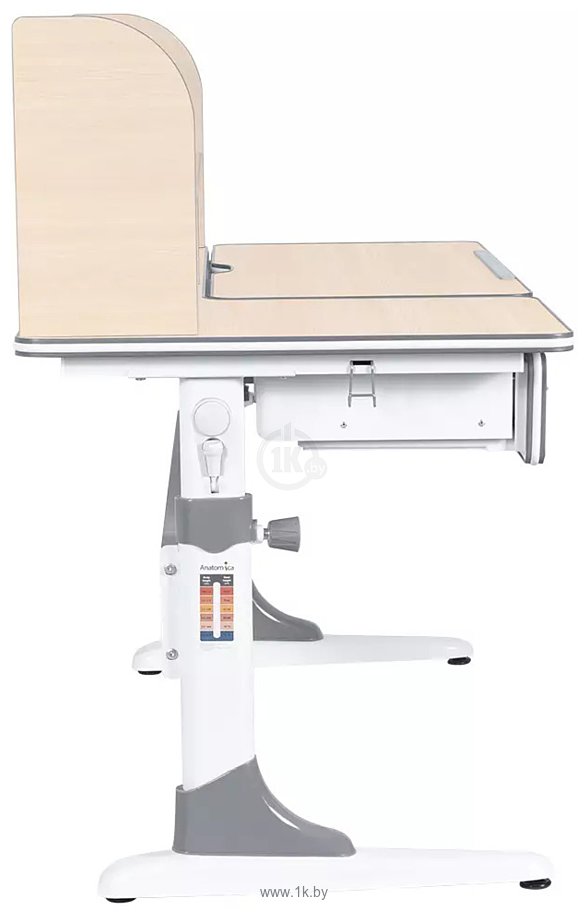 Фотографии Anatomica Study-120 Lux + надстройка + органайзер + ящик с оранжевым креслом Бюрократ KD-2 жирафы (клен/серый)