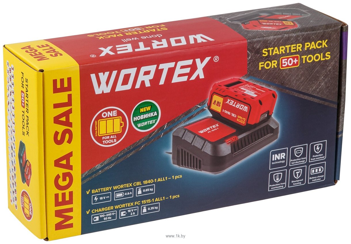 Фотографии Wortex 1329412 (18В/4.0 Ah + 18В)