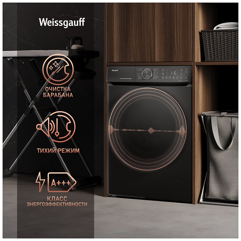 Фотографии Weissgauff WM 59411 Direct Drive Inverter Steam Matt Black