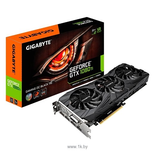 Фотографии GIGABYTE GeForce GTX 1080 Ti 1544Mhz PCI-E 3.0 11264Mb 11010Mhz 352 bit DVI HDMI HDCP Gaming OC Black