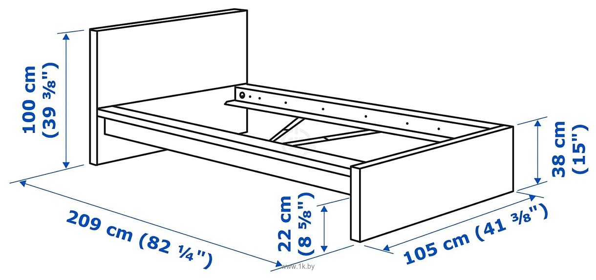 Фотографии Ikea Мальм 200x90 (черно-коричневый, без основания) 403.691.52