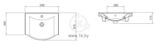 Фотографии Гамма Тумба Базик-7050 с умывальником 22оф5/1 У-50 (белый)