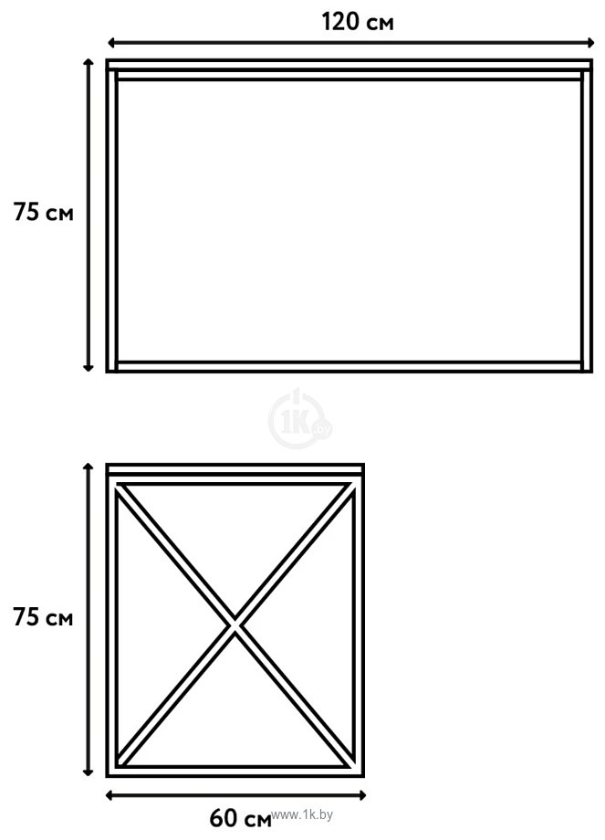 Фотографии Crafto Модерн Лофт 06 120x60x75 (белый/каштан)