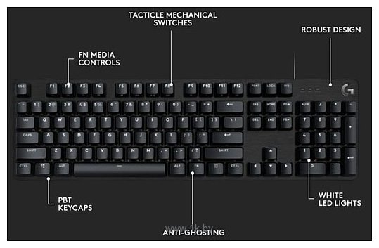 Фотографии Logitech G412 SE нет кириллицы